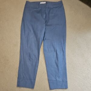 Loft Chic Blue Ankle Length Curvy Fit Trousers